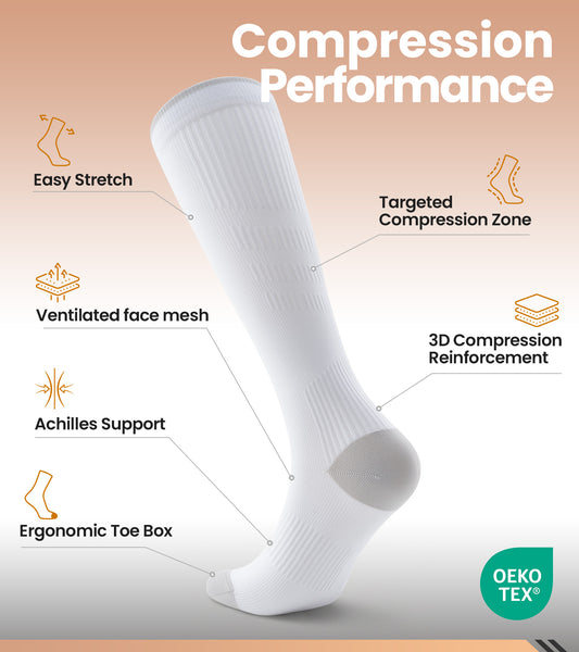 Compression Socks for Women Men - White