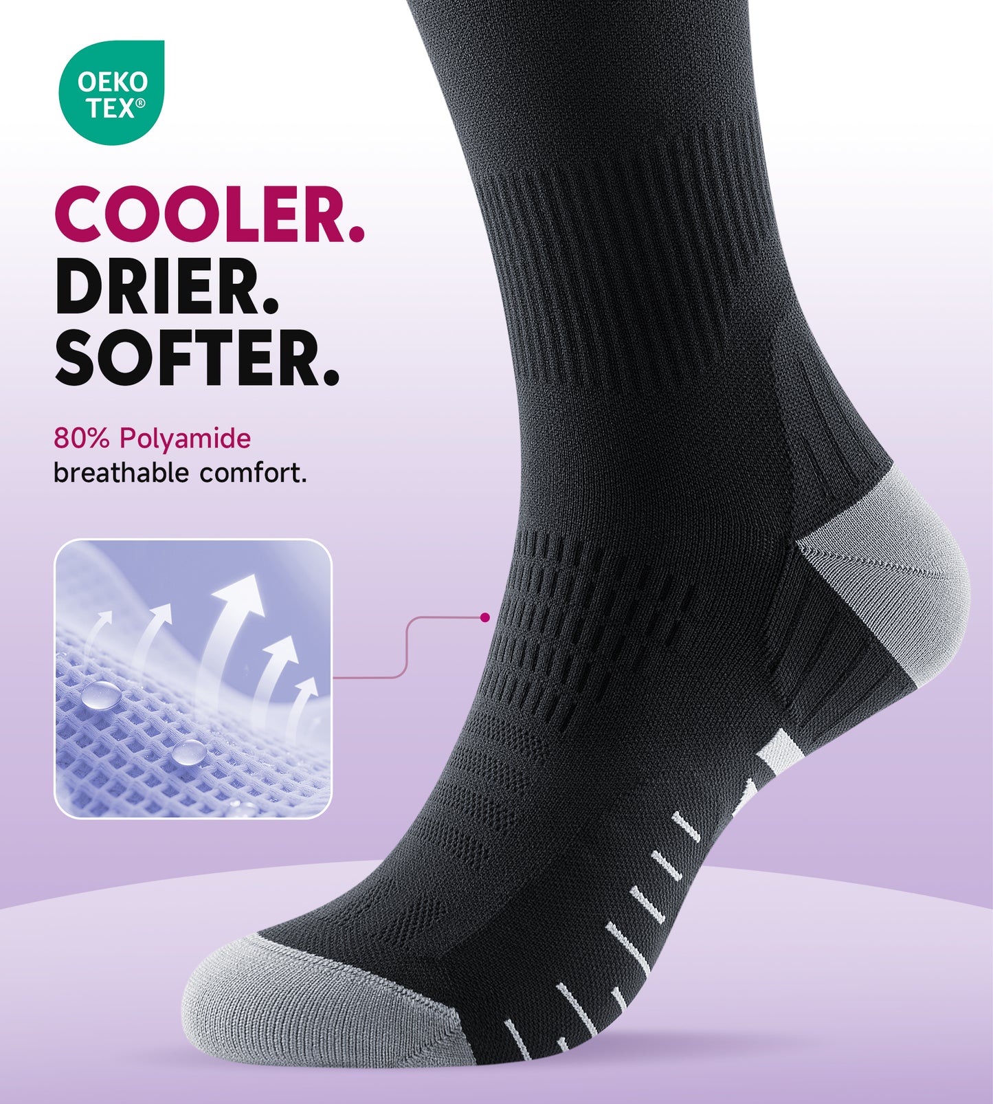 Compression Socks for Women Men - Black
