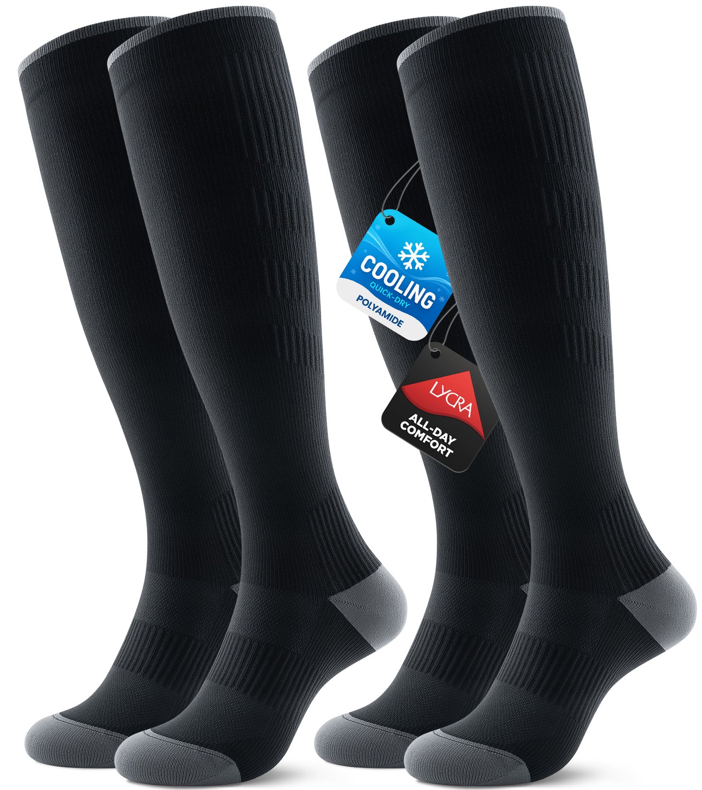 Compression Socks for Women Men - Black