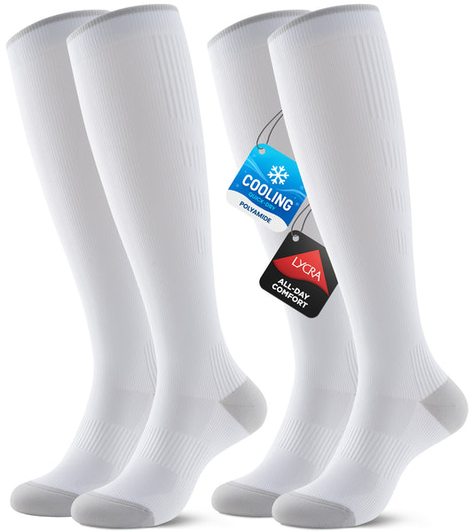 Compression Socks for Women Men - White