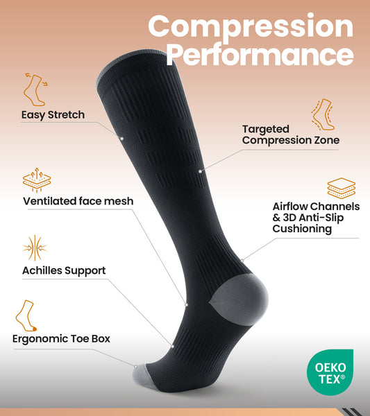 Compression Socks for Women Men - Black
