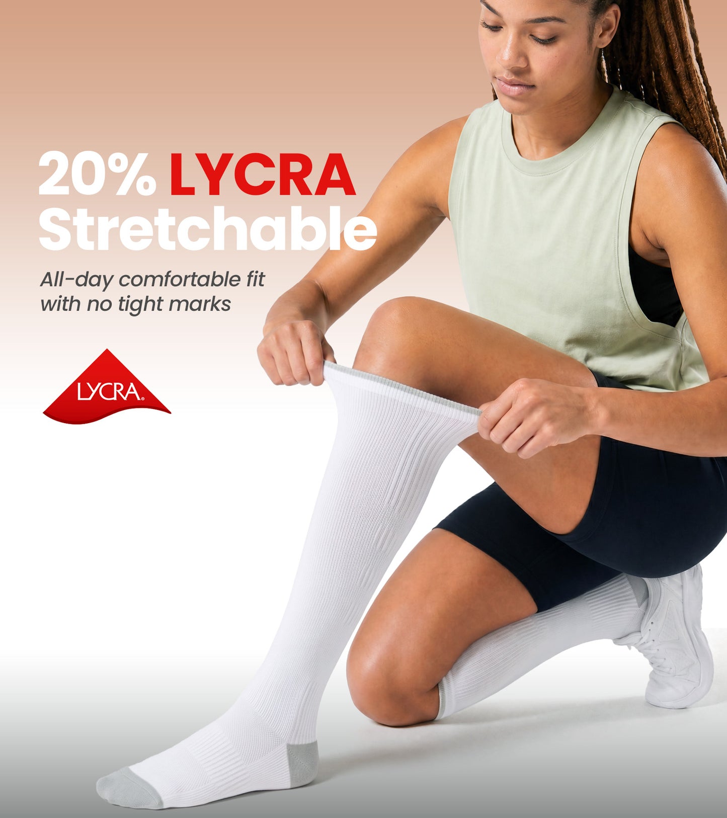 Compression Socks for Women Men - White