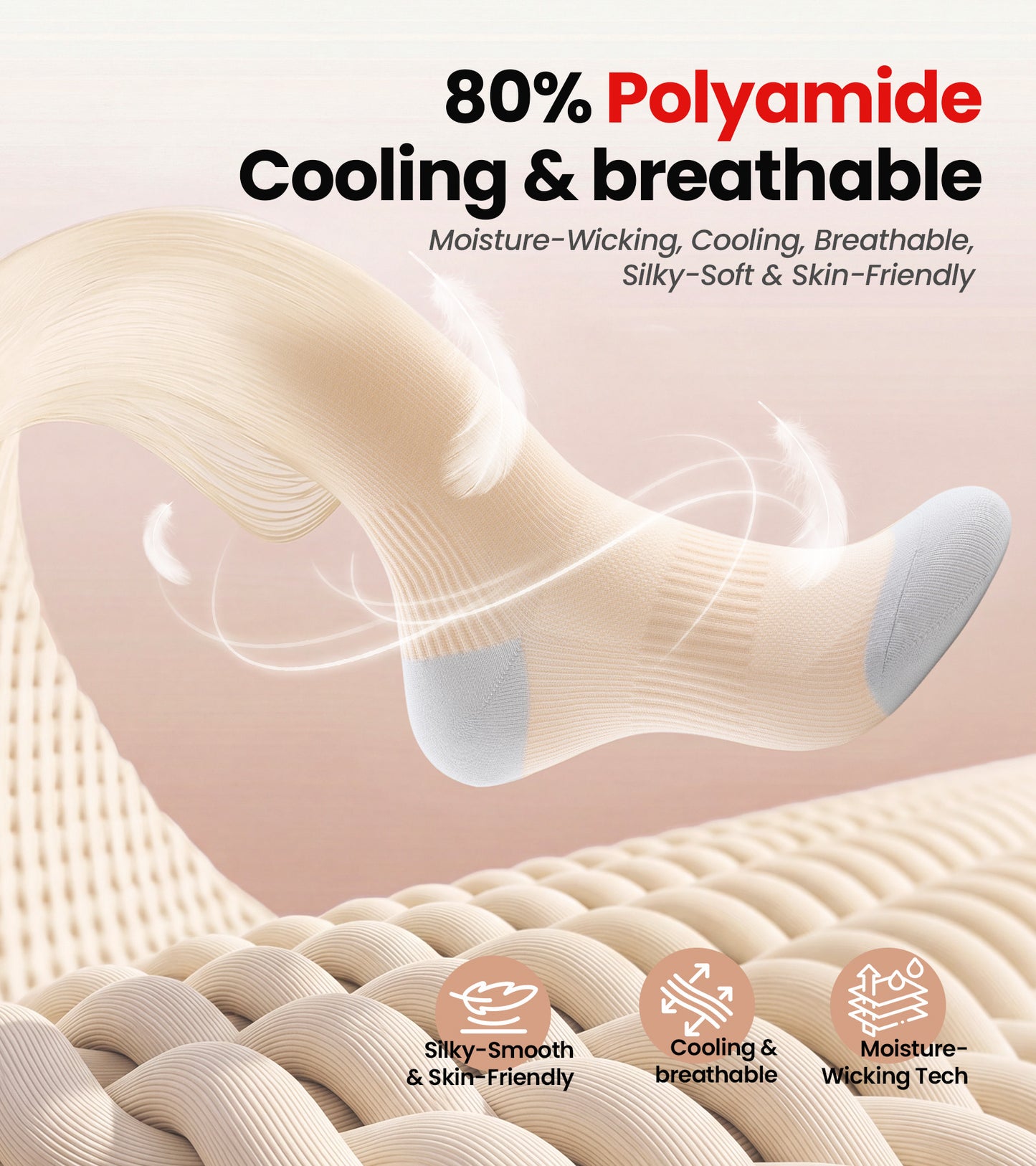 Compression Socks for Women Men - Beige