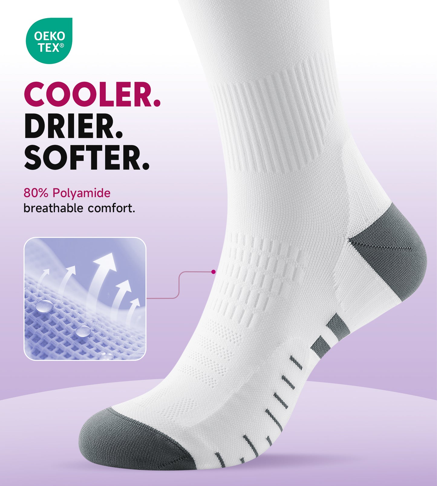 Compression Socks for Women Men - White