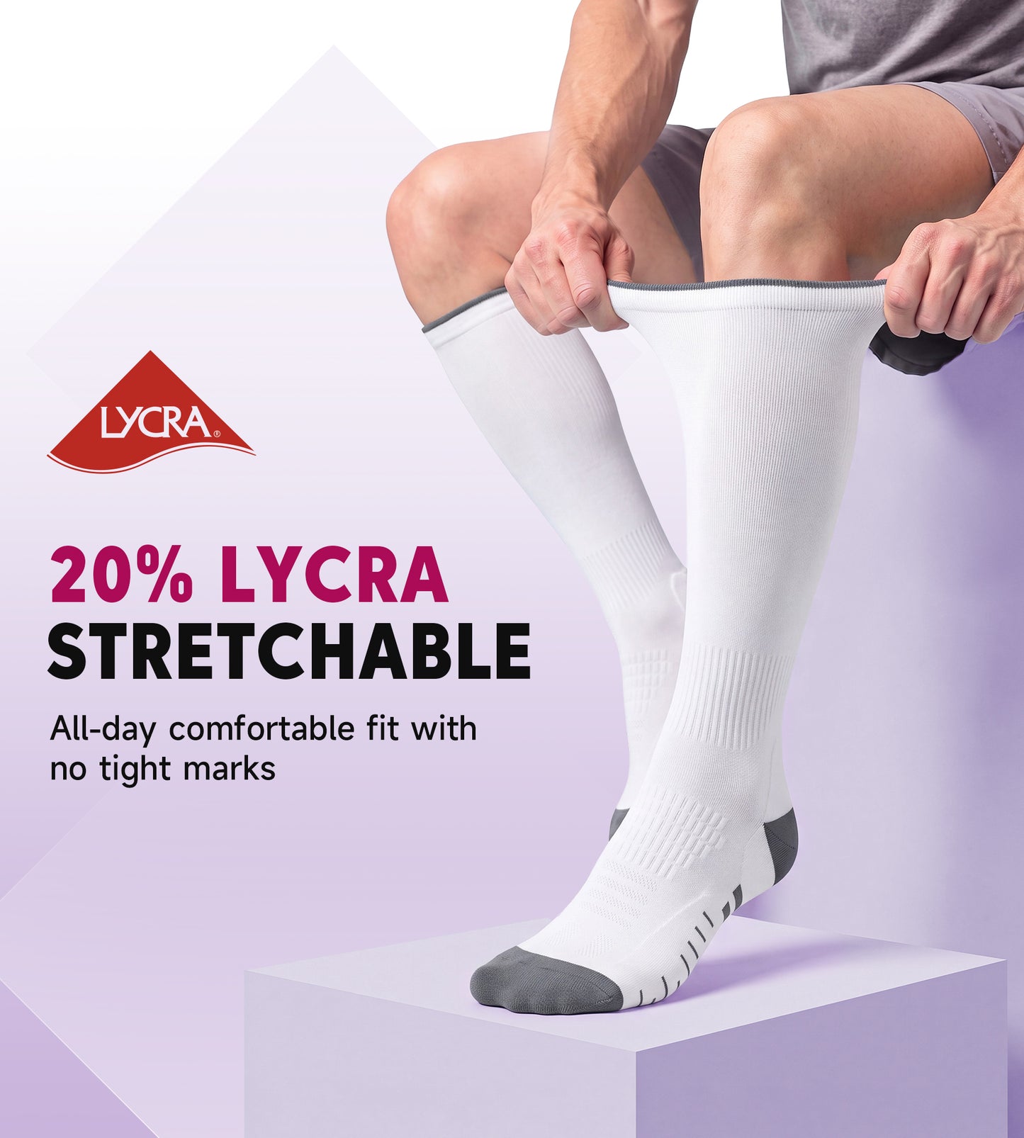 Compression Socks for Women Men - White