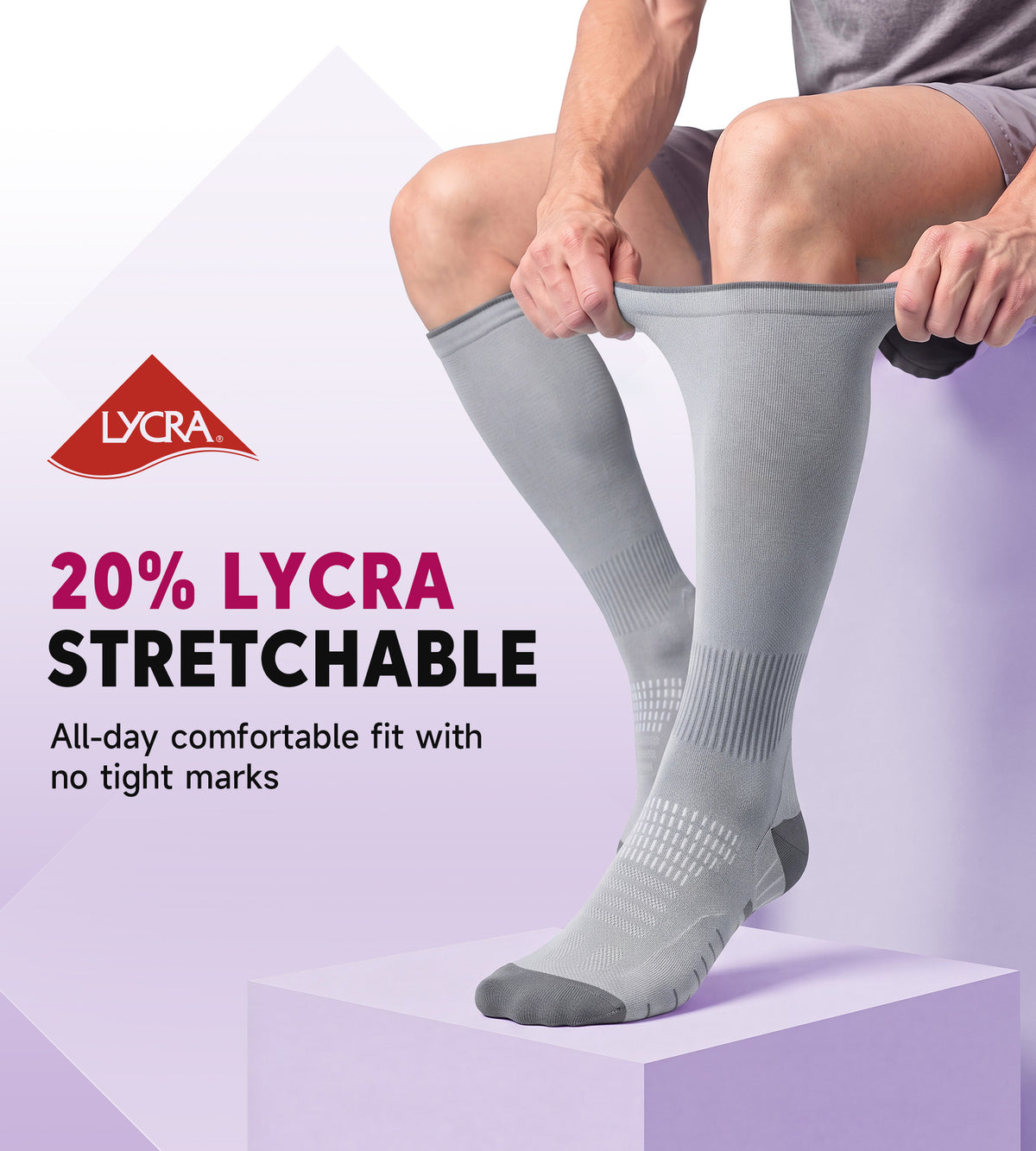 Compression Socks for Women Men - Gray